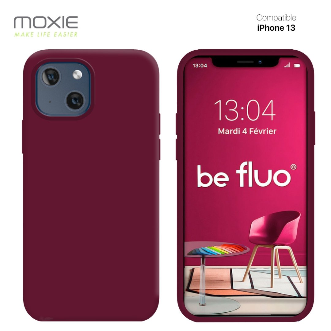Coque iPhone 13 - lie de vin befluoip13burgundi