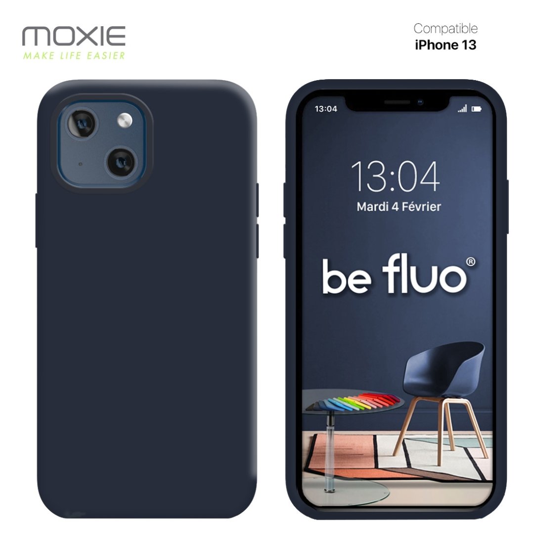 Coque iPhone 13 - bleu fonce befluoip13darkbl