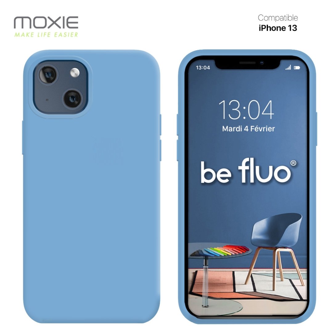 Coque iPhone 13 - bleu acier befluoip13steelblu