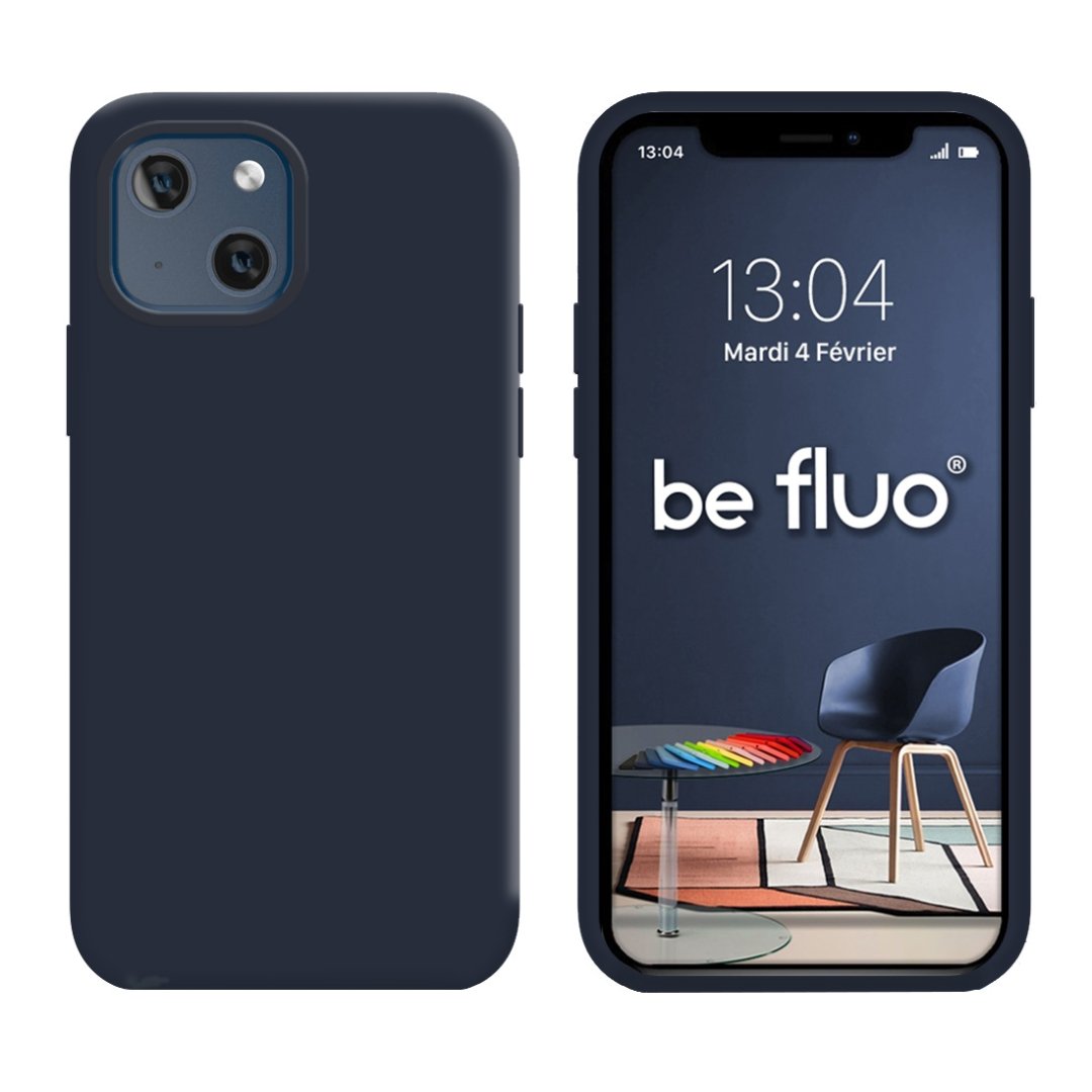 Coque iPhone 14 bleu fonce befluoip14darkbl