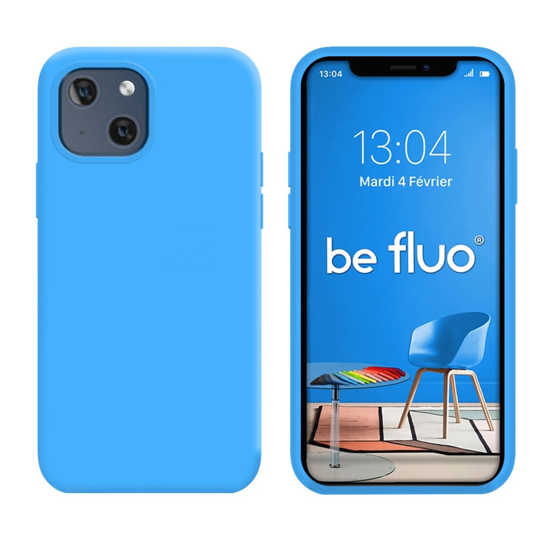 Coque iPhone 14 bleu clair befluoip14lightblu