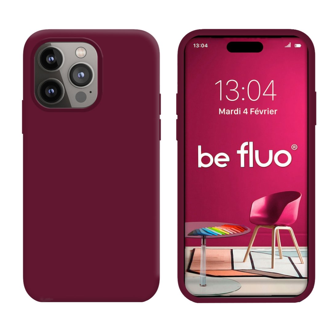 Coque iPhone 14 pro lie de vin befluoip14pburgund