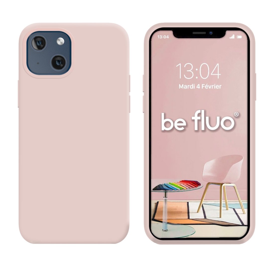 Coque iPhone 14 rose sable befluoip14pinksand