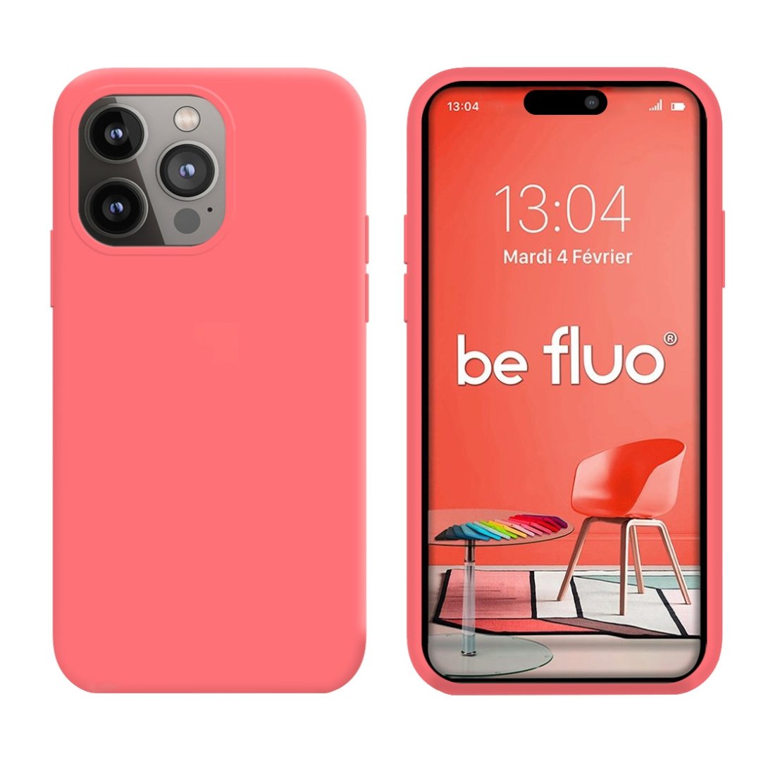 Coque iPhone 14 pro max rose befluoip14pmpink