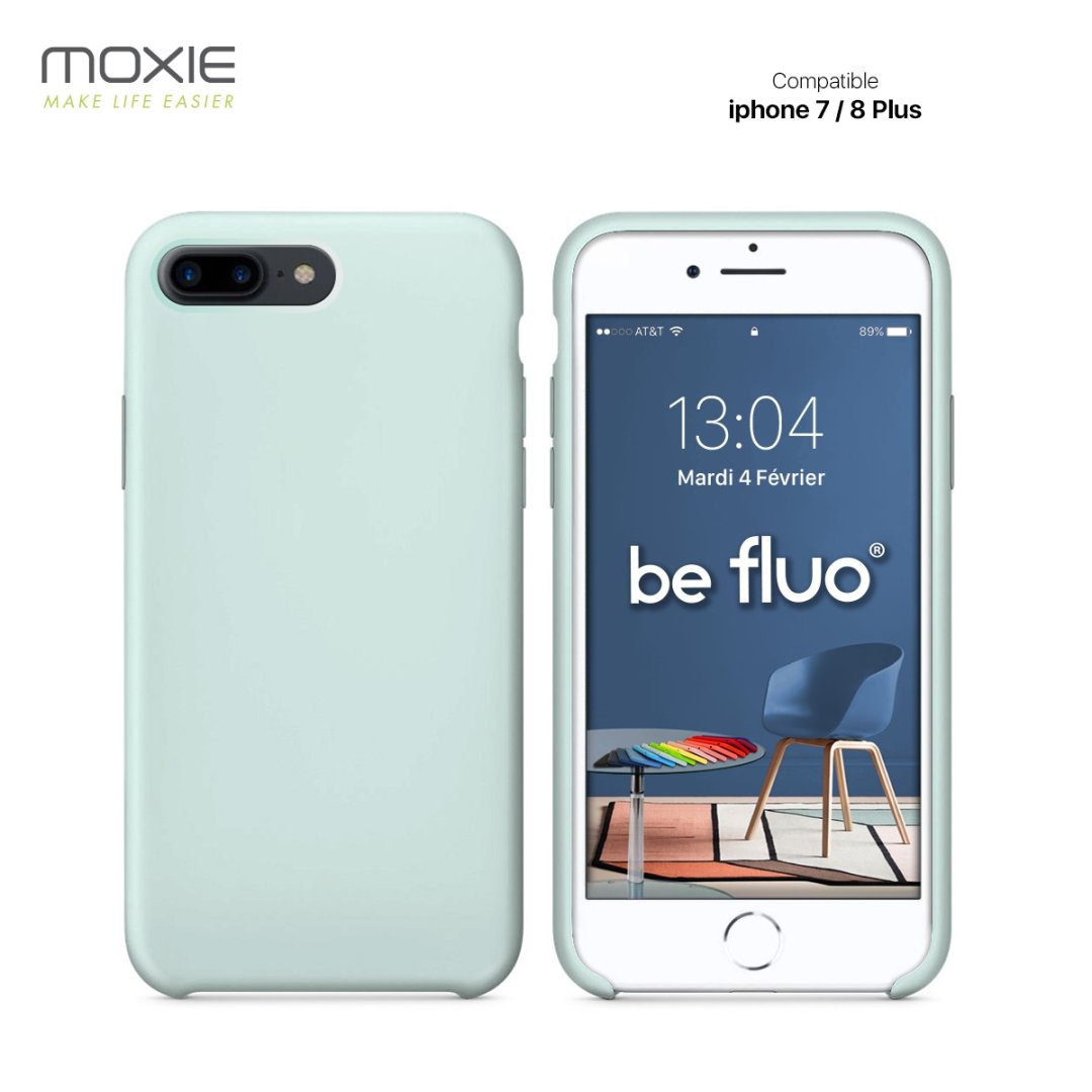Coque iPhone 8 plus bleu glacier befluoip7+iceblue