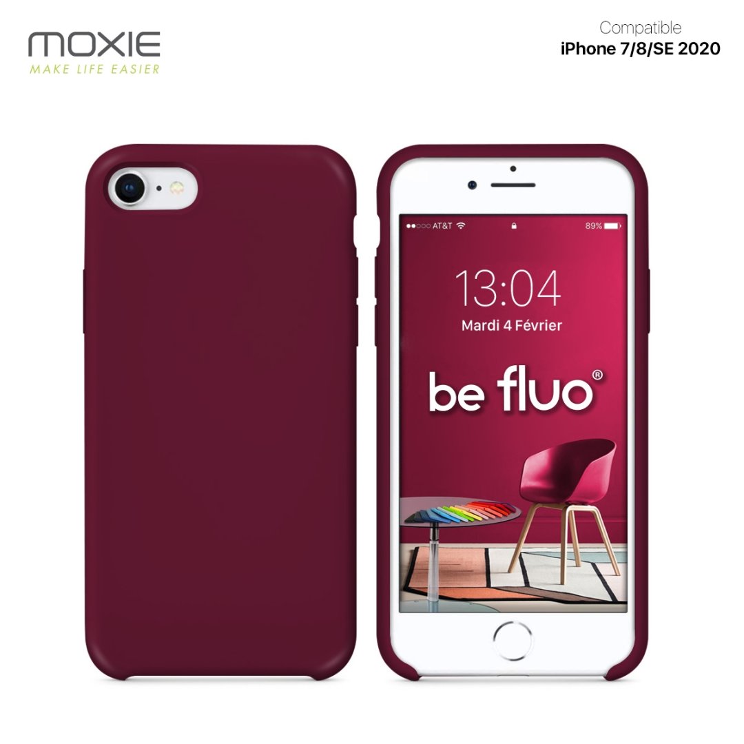 Coque iPhone 6/7/8 lie de vin befluoip7burgundi