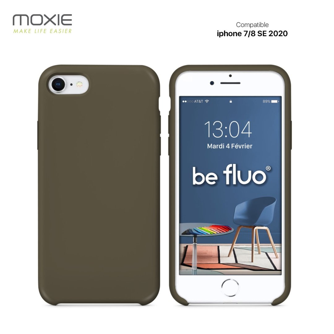 Coque iPhone 7/8 gris marron befluoip7maroon