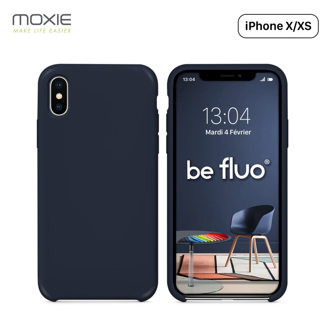 Coque iPhone x/xs bleu fonce befluoipxdarkblue