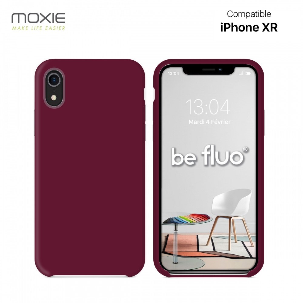 Coque iPhone xr lie de vin befluoipxrburgundi