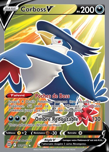 Carte pokemon corboss v 161/172