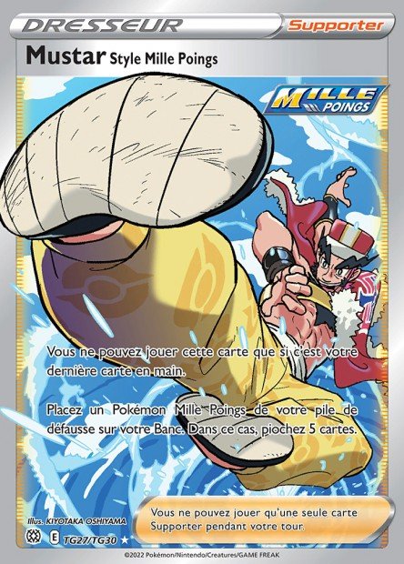 Carte pokemon dresseur mustar style mille poings tg27/tg30