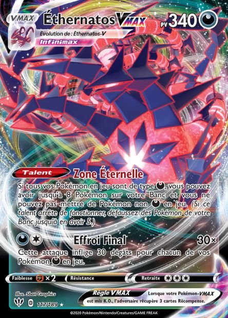Carte pokemon ethernatos vmax 117/189