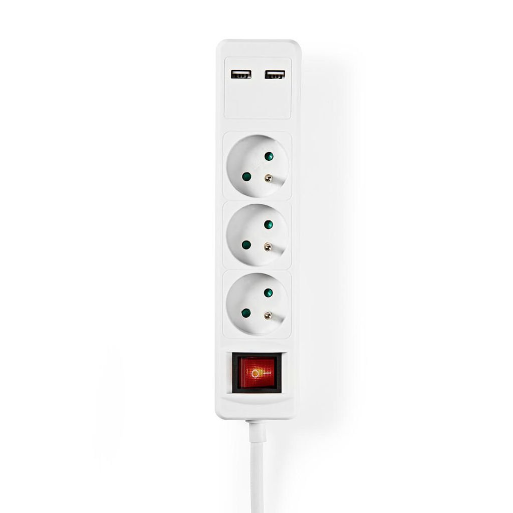 Multiprise 3 entrees + 2 ports u exso315ueswt