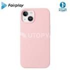 Coque transparente iPhone 15 pro max rose pastel