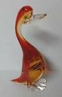 Oiseau de verre rouge oranger