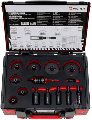 Boite jeu de scies cylindriques hssco8 19-76 mm