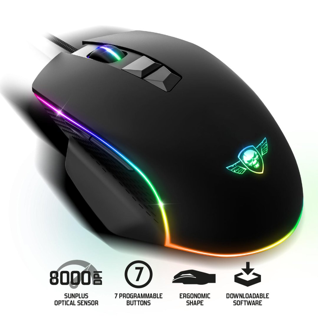 Souris rgb 8000dpi programmab s-pm1