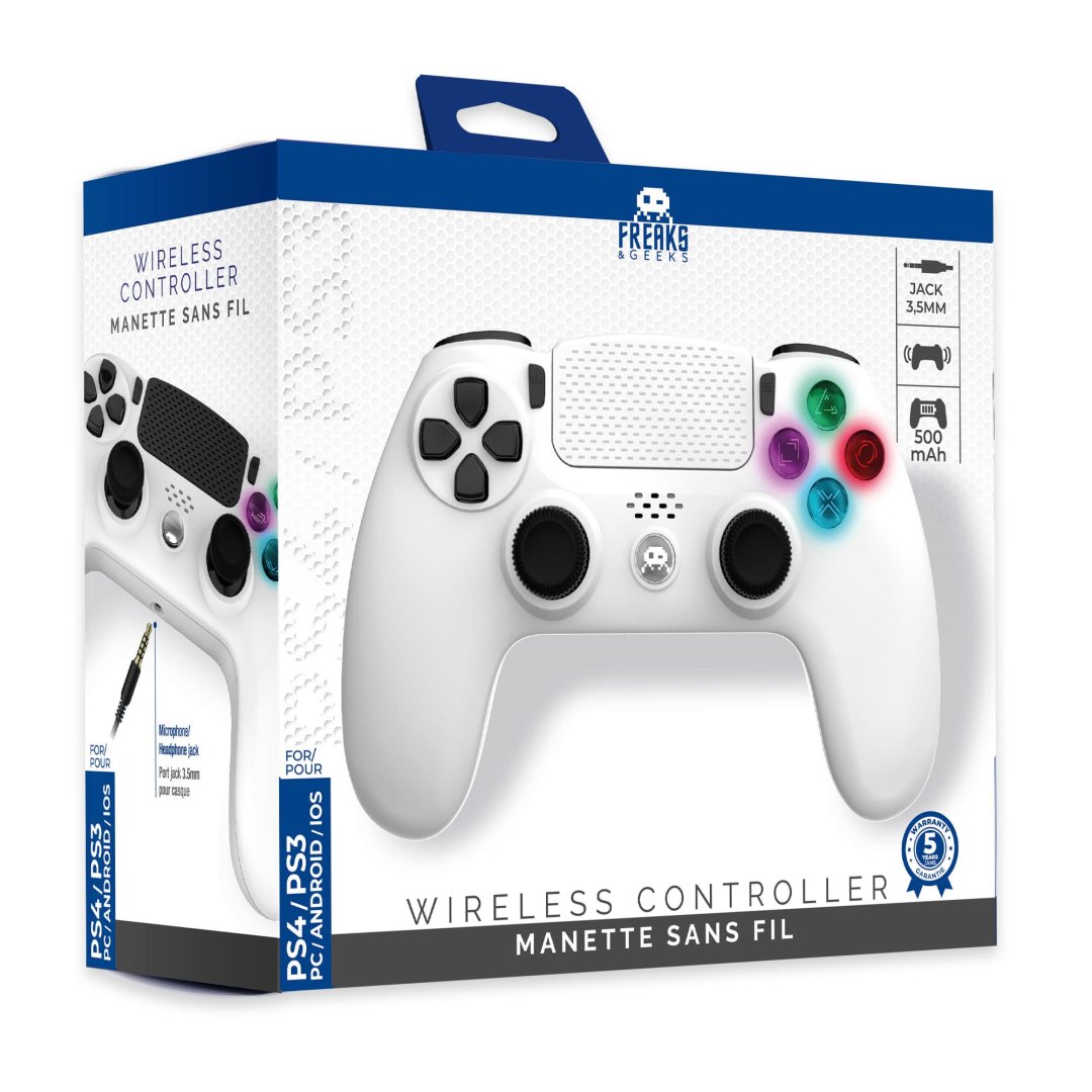 Ps4 manette ss fil blanche 140142b