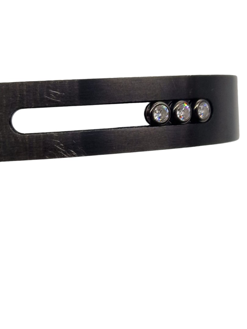 Bracelet jonc 06585 tg bracelet titanium graphite titane et diamant