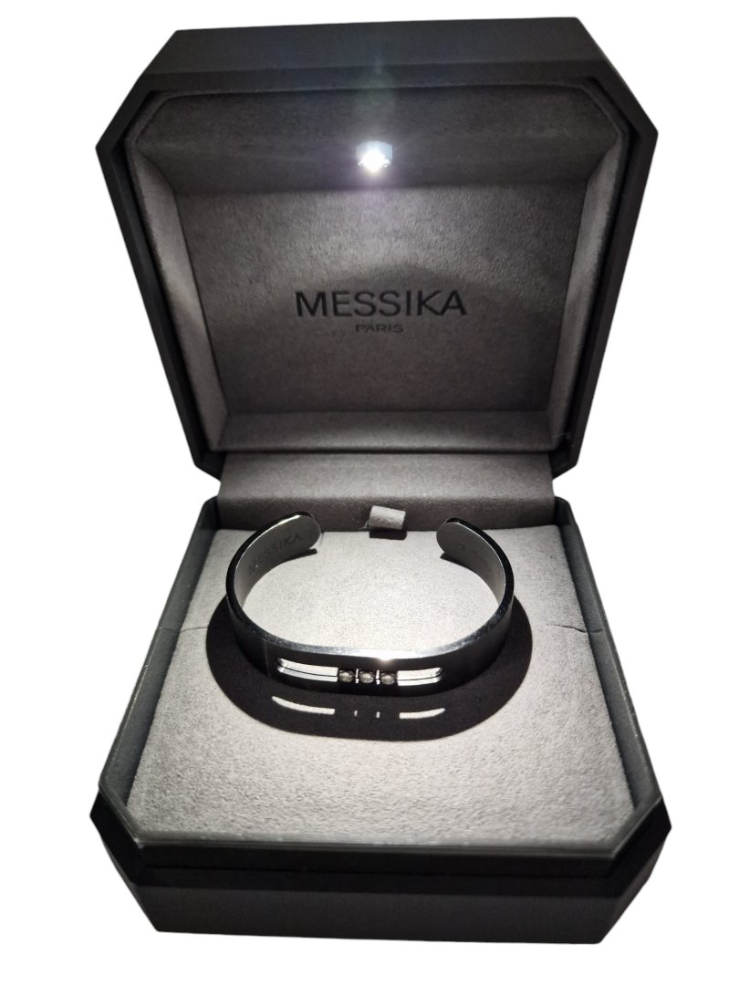 Bracelet jonc 06585 tg bracelet titanium graphite titane et diamant
