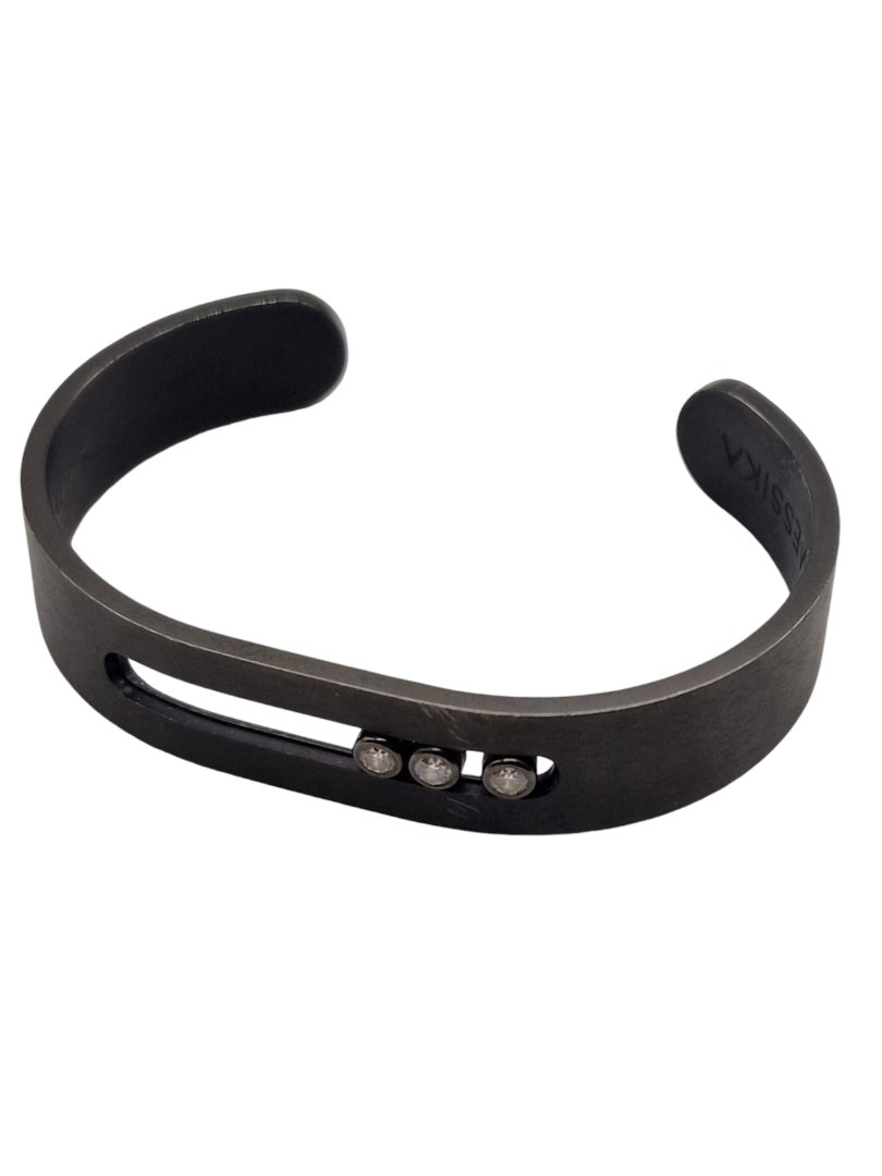 Bracelet jonc 06585 tg bracelet titanium graphite titane et diamant