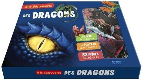 A la decouverte des dragons. un livre documentaire, un plateau geant anime, 58 pieces magne