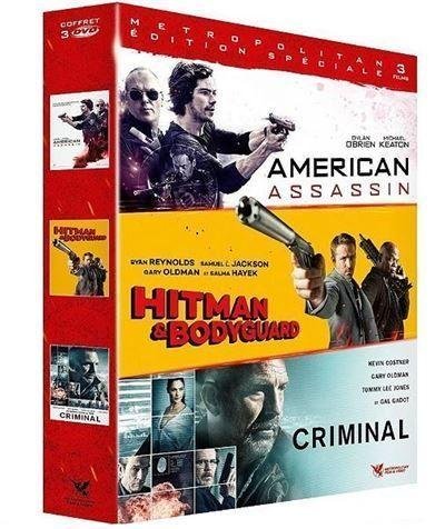 Action 2018 : hitman & bodyguard + american assassin + criminal - dvd