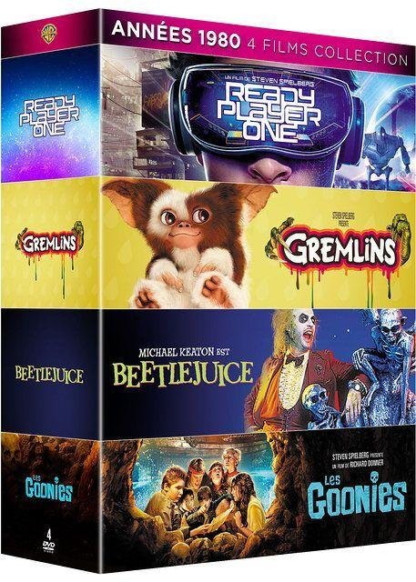 Annees 1980 - 4 films collection : les goonies + gremlins + beetlejuice + ready player one - dv