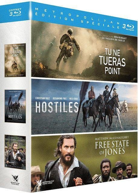 Coffret aventure 3 films tu ne tueras point hostiles free states of jones [blu-ray]
