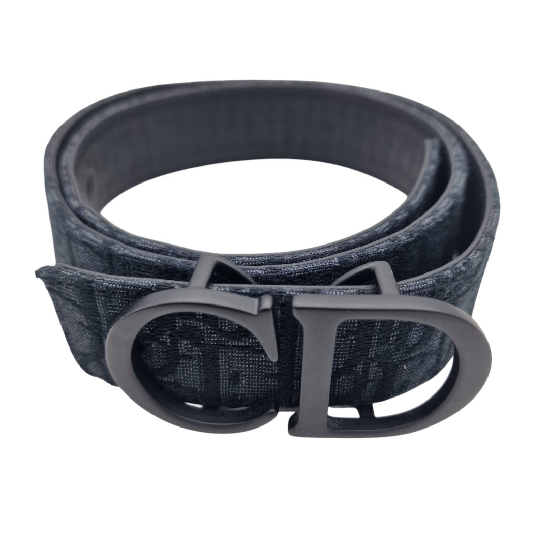 Laniere de ceinture reversible toile jacquard oblique 4800zzyse cuir veau graine avec boucle cd 4900pvvar