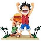 Figurine monkey d. luffy & nami 7cm wcf log stories