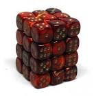 Set de des 36 des 6 scarab ecarlate / or