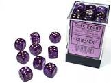 Set de des 36 des 6 lustrous violet / or