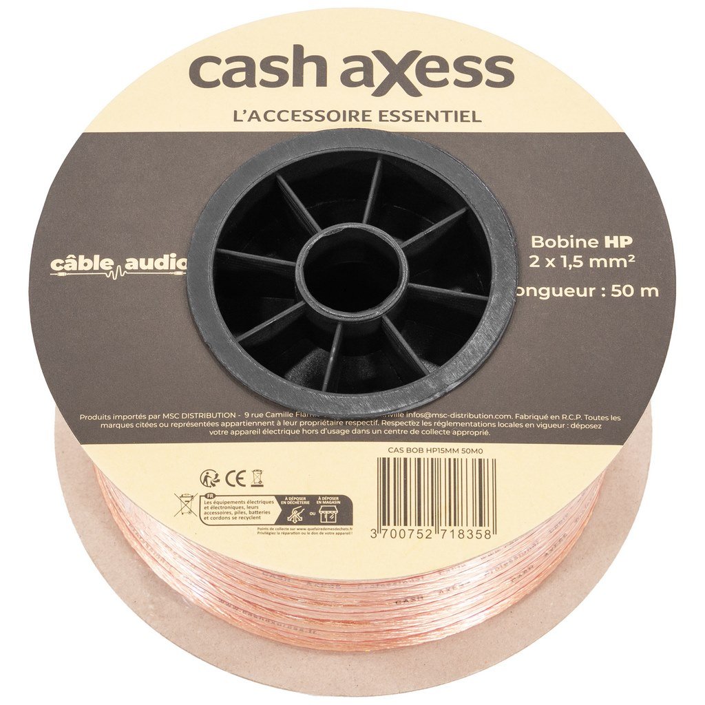 Cable haut-parleur 1.5mm 50m casbobhp15mm50m0