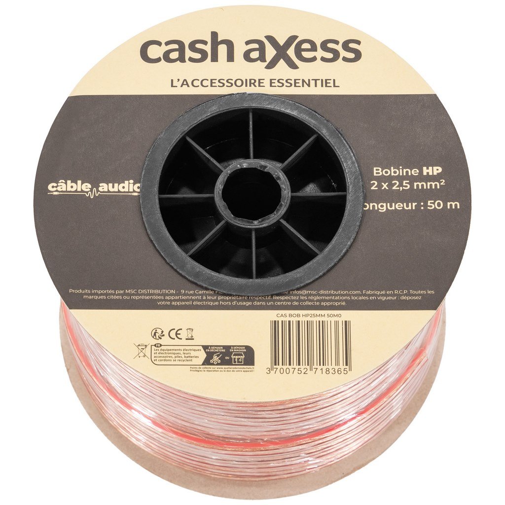 Cable haut-parleur 2.5mm 50m casbobhp25mm50m0
