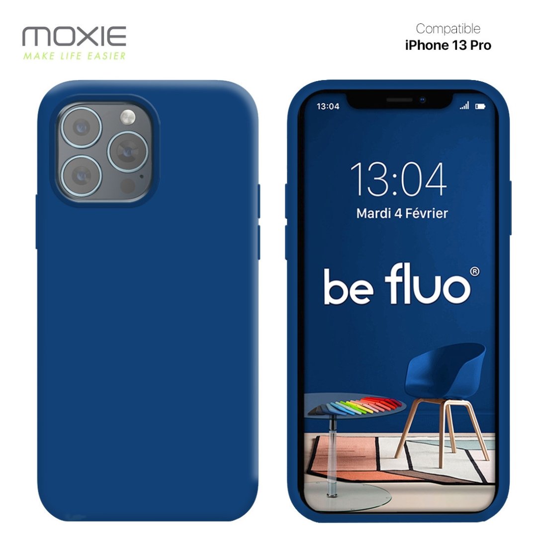 Coque iPhone 13 pro bleu fonce