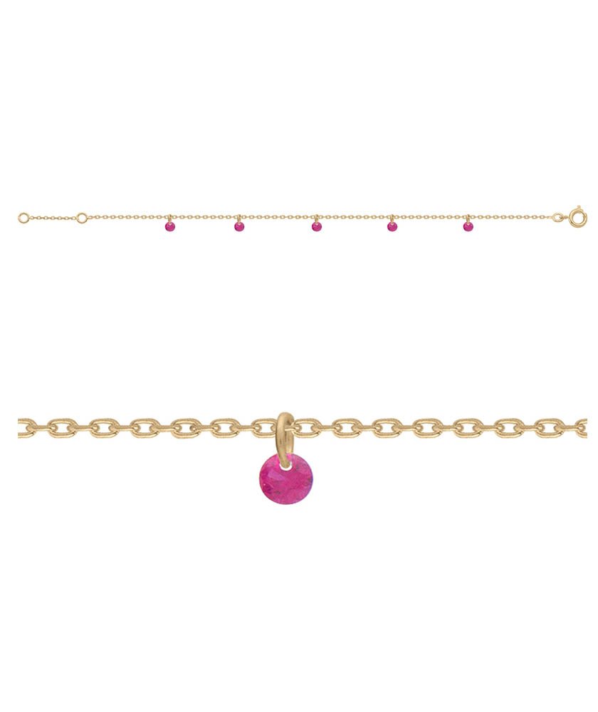 Bracelet pampilles oz rubis 3401por