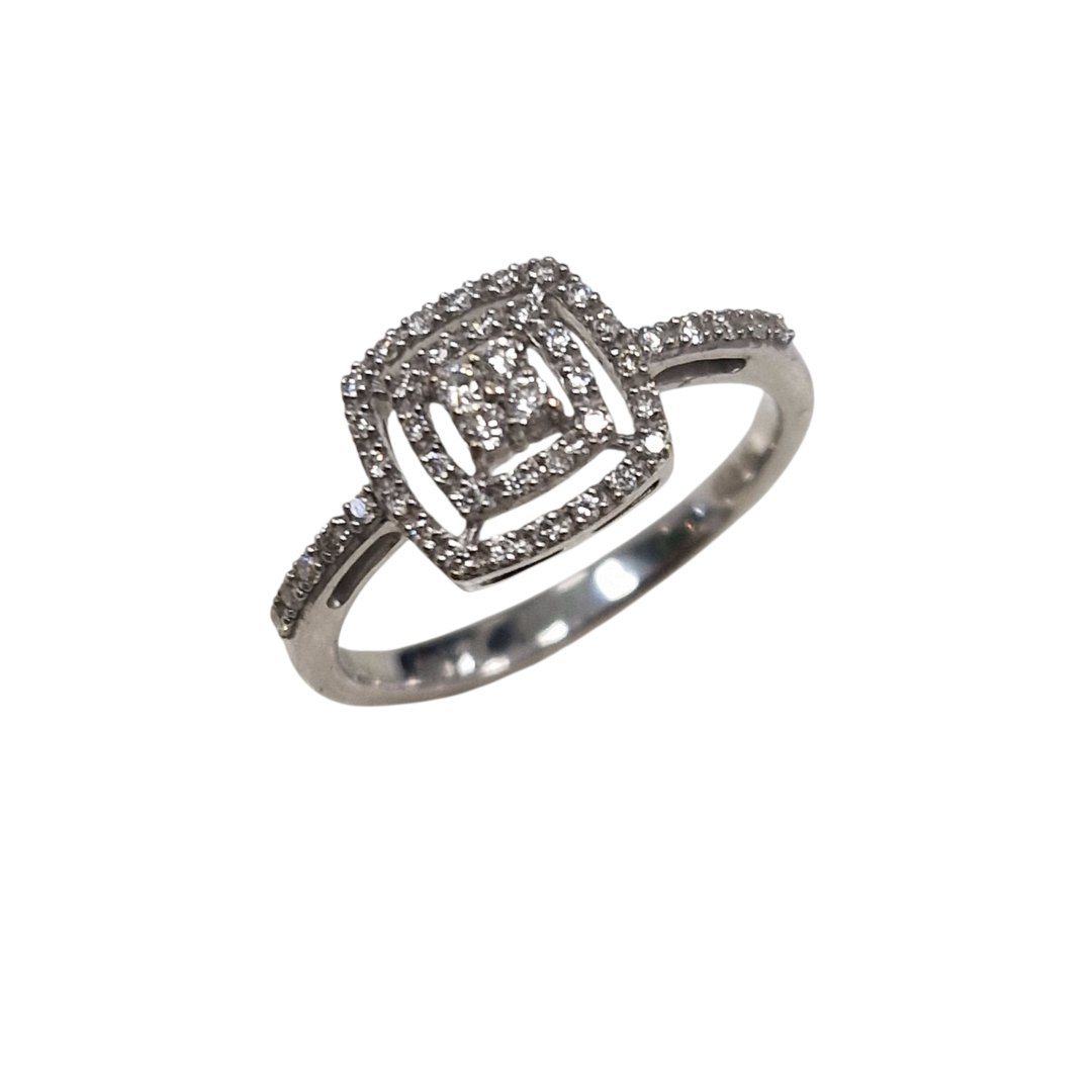 Bague 3,2gr avec eclat de diamants - t54 - or blanc