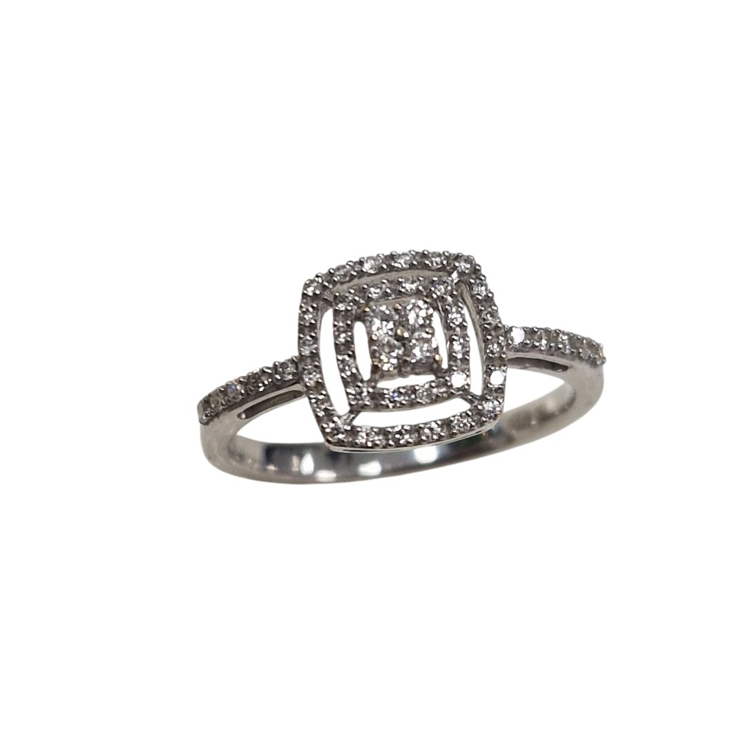 Bague 3,2gr avec eclat de diamants - t54 - or blanc