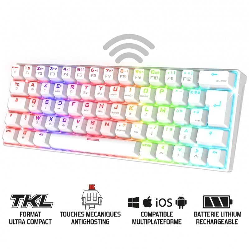 Clavier meca rgb tkl sans fil cla-xk200wt