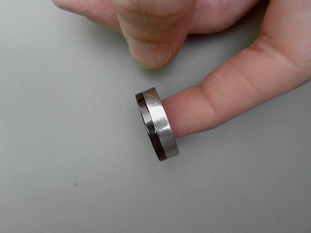 Bague acier acier/noir