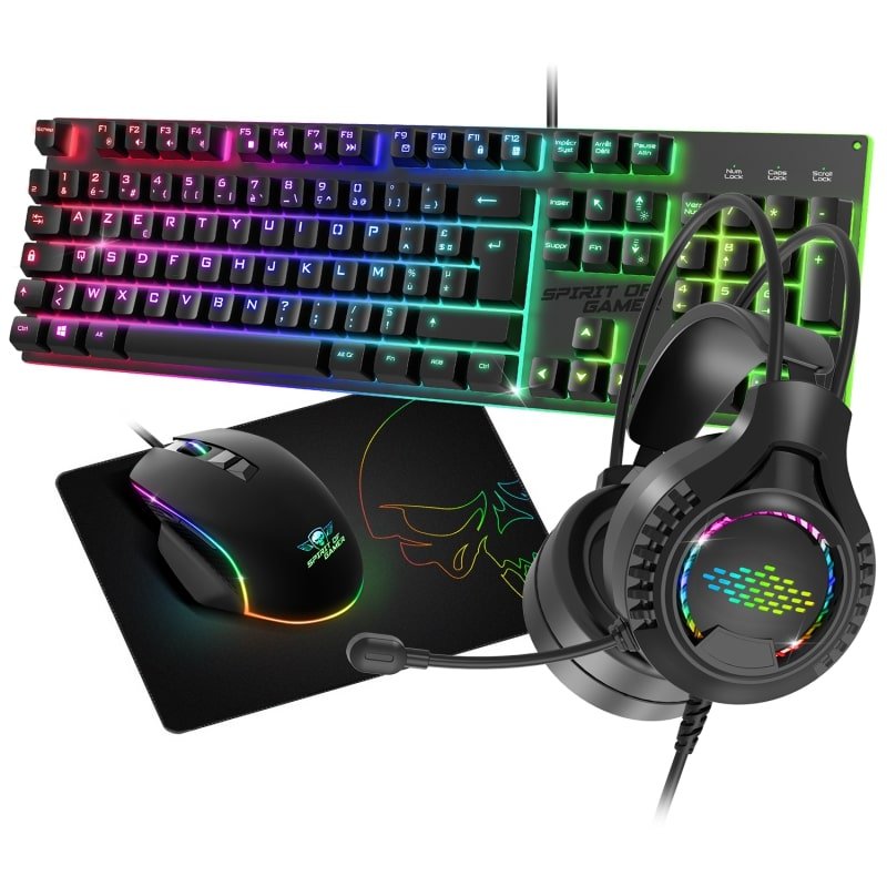 Pack 4en1 rgb clav souris casque cls-mkh100