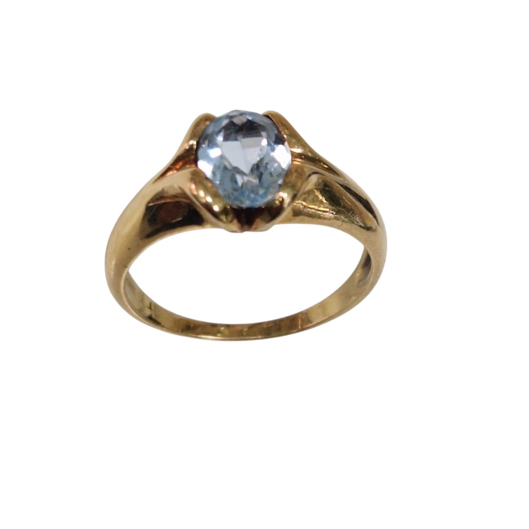 Bague 4.2 gr -t.54 - pierre bleue