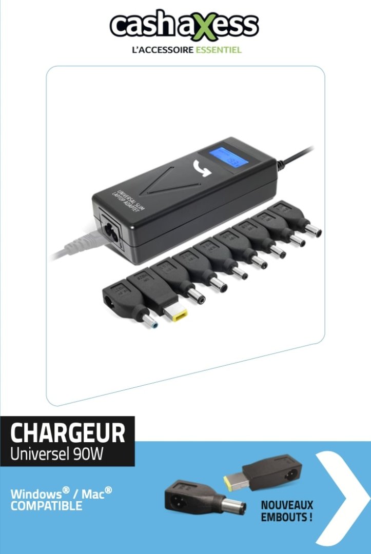 Chargeur univ 90w cash-chg110
