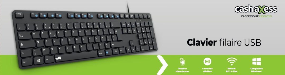 Clavier fil usb cash-cla5100