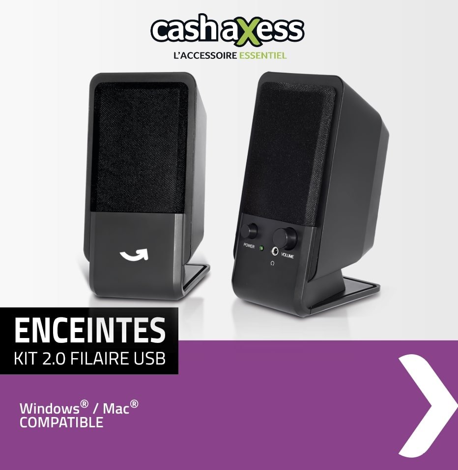 Enceintes usb 2.0 4w rms cash-spu800b