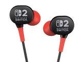 Ecouteurs filaires switch 2 - noir et rouge