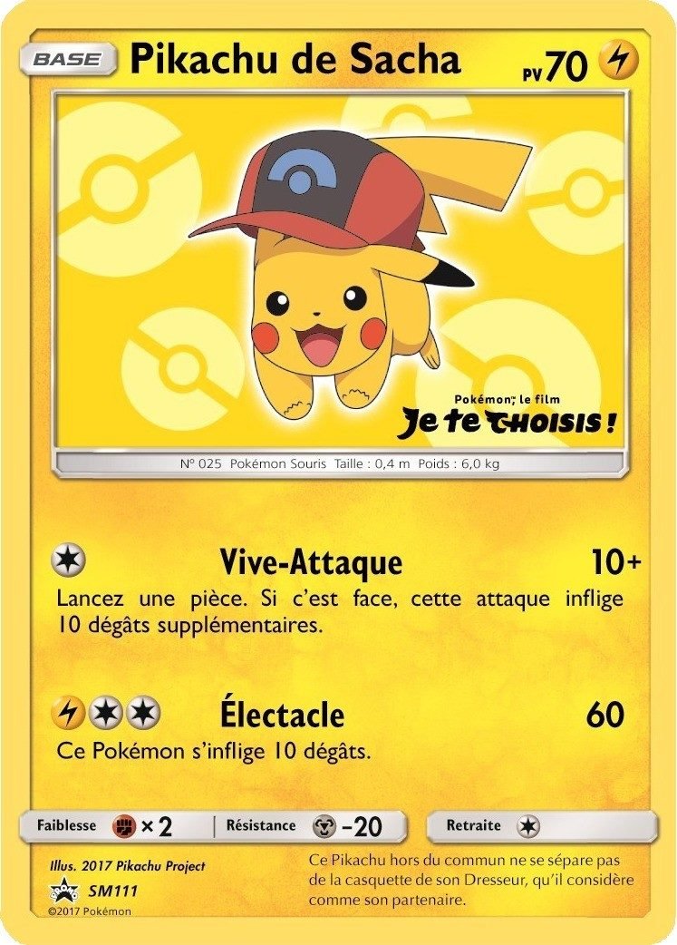 Carte pokemon pikachu de sacha sm111