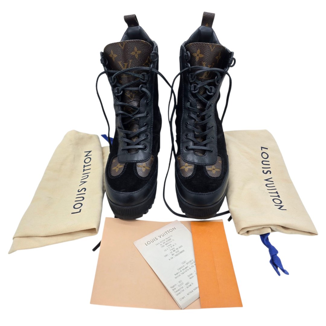 Bottes desert boot laureate 1a4xy3 cuir et toile monogram