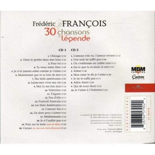 Cd 30 chansons de legende